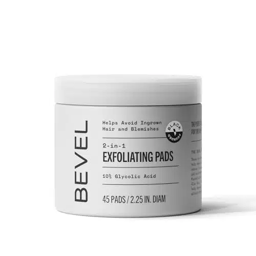 Bevel % Glycolic Acid Toner Pads for Face, Helps Remove Dead Skin Cells and Reduce Ingrown Hairs for Even Skin Tone and Texture, Count (Packaging May Vary)