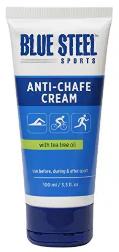 Blue Steel Sports Anti Chafe Cream  Long lasting Chafing Protection  Water & Sweat Resistant  Non Sticky & Non Greasy  Non Staining Whole Body Protection  Gentle on Sensitive 