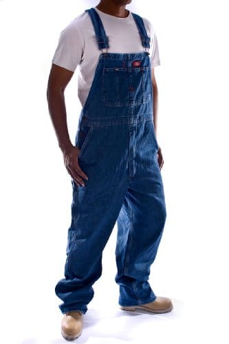Dickies mens Denim Bib overalls and coveralls workwear apparel, Stone Washed, x L US