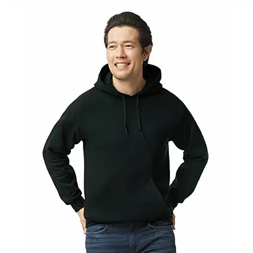 Gildan Adult Fleece Hoodie Sweatshirt, Style G, Multipack, Black (Pack), Large
