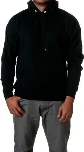 Hanes Men's Pullover EcoSmart Hooded Sweatshirt, Black, Medium