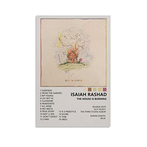 LANGYA Isaiah Rashad Poster The House Is Burning Canvas Poster Bedroom Decor Sports Landscape Office Room Decor Gift Unframe stylexinch(xcm), xinch(xcm)