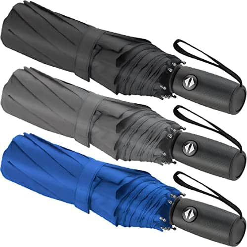 Liberty Imports Pack Umbrella Windproof Travel Umbrella Wind Resistant, Compact, Light, Automatic, Strong Steel Shaft, Small and Portable Backpack, Car, Purse Men and Wo
