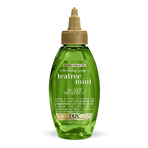 OGX Extra Strength Refreshing + Invigorating Teatree Mint Dry Scalp Treatment with Witch Hazel Astringent to Help Remove Scalp Buildup, Paraben Free, Sulfate Surfactant Free, 