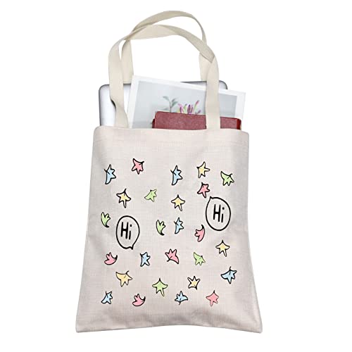 TOBGB Hi Hi Leaves Makeup Bag Spotify Inspired Gift BL Love Gift Comics Lover Gift TV Show Merchandise (HI HI Tote)