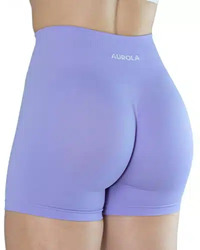 AUROLA Dream Collection Workout Shorts for Women Scrunch Seamless Soft High Waist Gym Shorts,Jacaranda,S