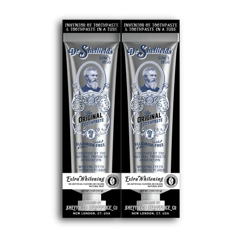 Dr. Sheffields Certified Natural Toothpaste (Extra Whitening) Great Tasting, Fluoride Free ToothpasteFreshen Your Breath, Whiten Your Teeth, Reduce Plaque (Pack)